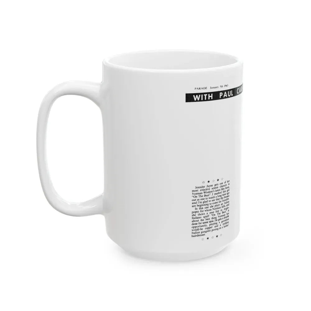 Jennifer Jayne #13 (Vintage Female Icon) White Coffee Mug - Go Mug Yourself