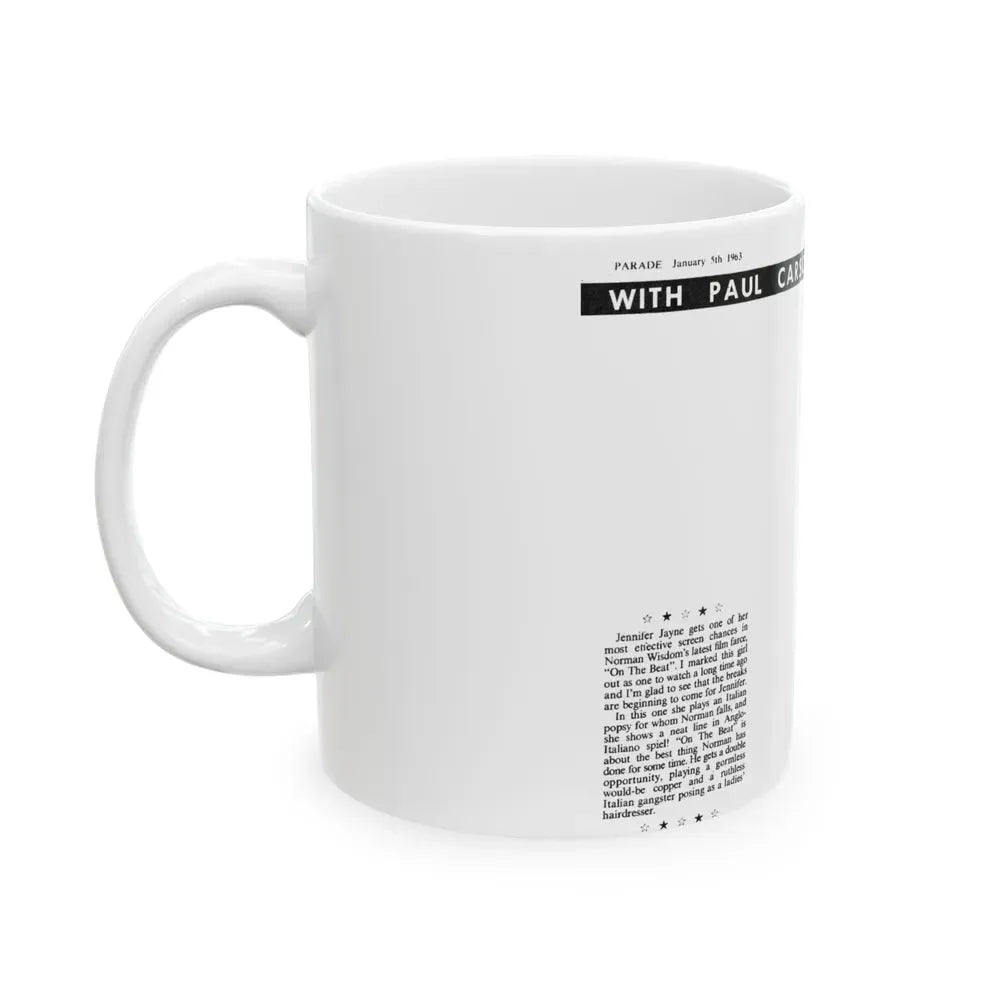 Jennifer Jayne #13 (Vintage Female Icon) White Coffee Mug - Go Mug Yourself