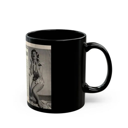 Jennifer Jayne #14 - Pages 32 & 33 Pages 1 & 2 of 2 with, Jen 2 Full Body B&W Pin-Ups+Brief Article from SPOT ON April '54 Pocket Magazine (Vintage Female Icon) Black Coffee Mug - Go Mug Yourself