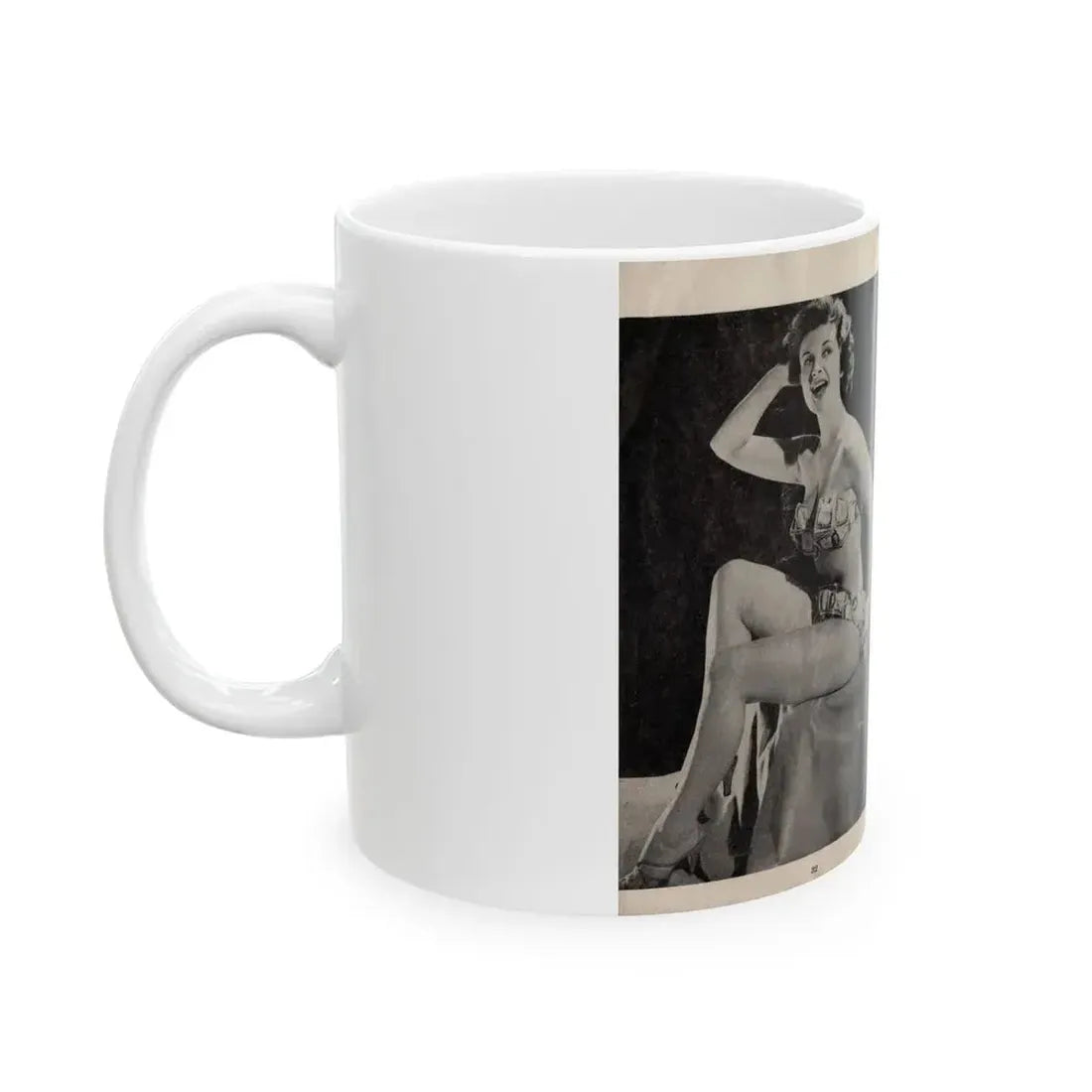 Jennifer Jayne #14 - Pages 32 & 33 Pages 1 & 2 of 2 with, Jen 2 Full Body B&W Pin-Ups+Brief Article from SPOT ON April '54 Pocket Magazine (Vintage Female Icon) White Coffee Mug - Go Mug Yourself