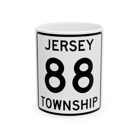 Jersey Township Route 88 Licking County Ohio (Ohio) (Road Sign) White Coffee Mug 11oz - Go Mug Yourself