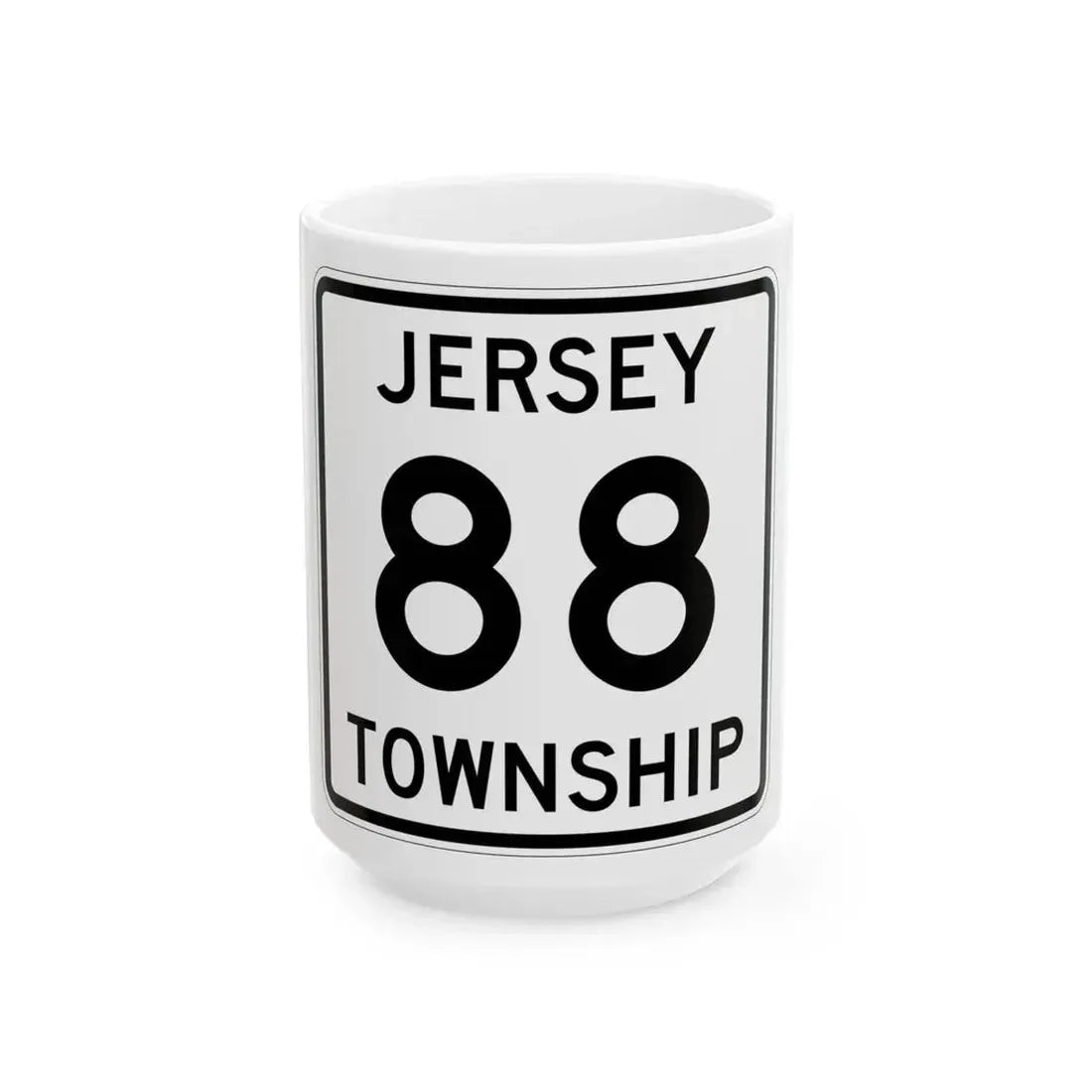Jersey Township Route 88 Licking County Ohio (Ohio) (Road Sign) White Coffee Mug 15oz - Go Mug Yourself