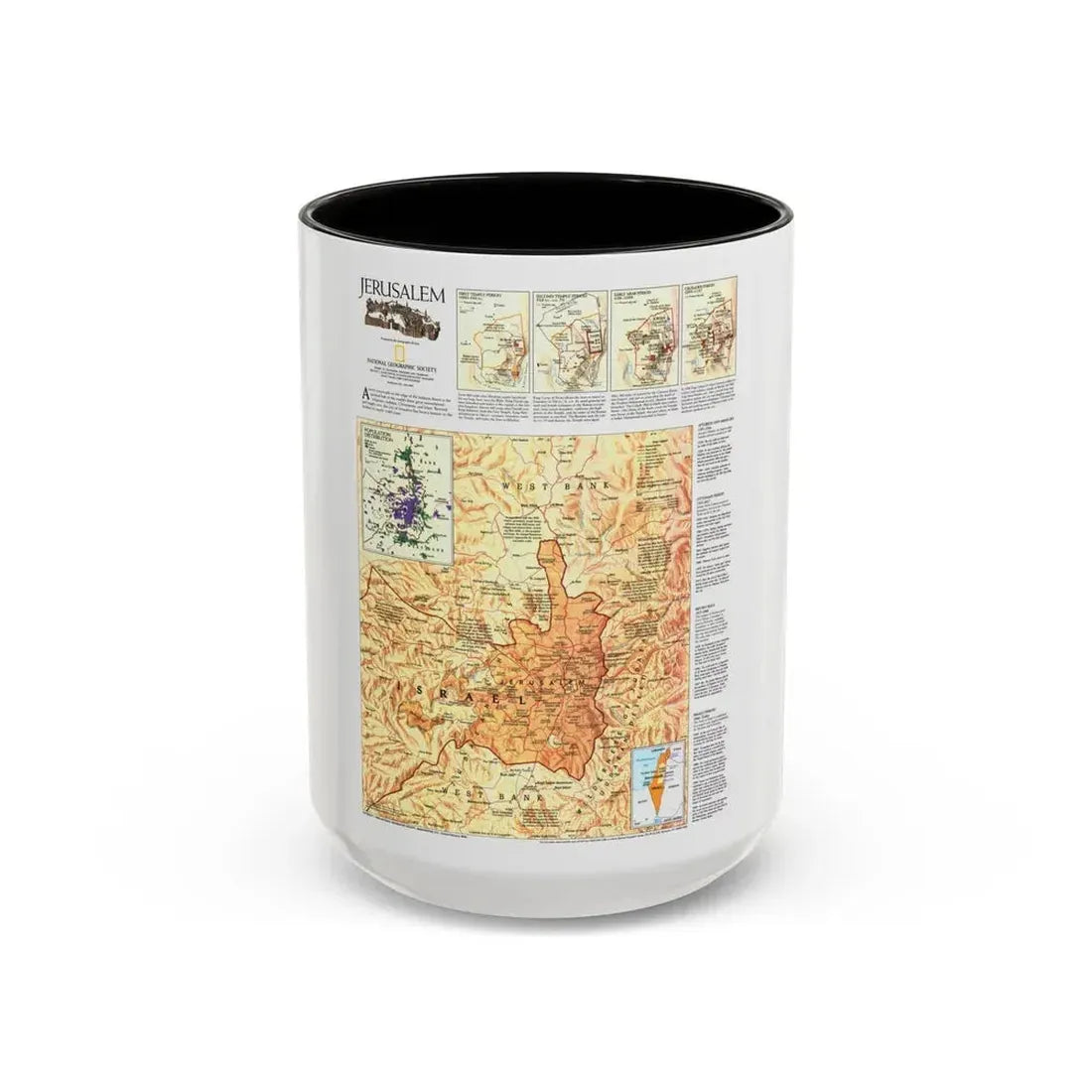 Jerusalem (1996) (Map) Accent Coffee Mug 15oz Black - Go Mug Yourself