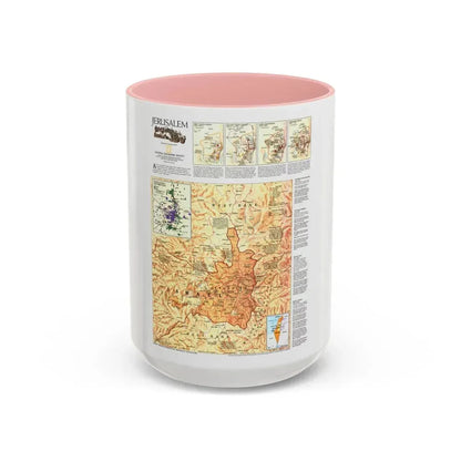 Jerusalem (1996) (Map) Accent Coffee Mug 15oz Pink - Go Mug Yourself