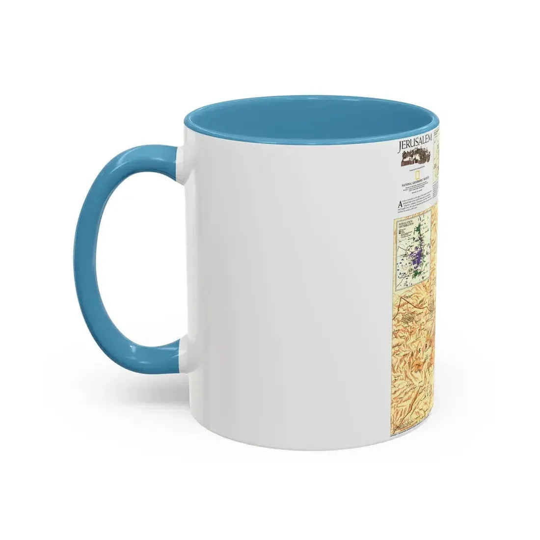 Jerusalem (1996) (Map) Accent Coffee Mug - Go Mug Yourself