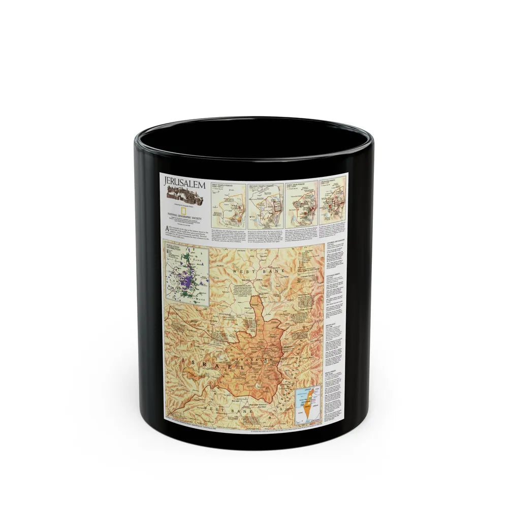 Jerusalem (1996) (Map) Black Coffee Mug-11oz-Go Mug Yourself