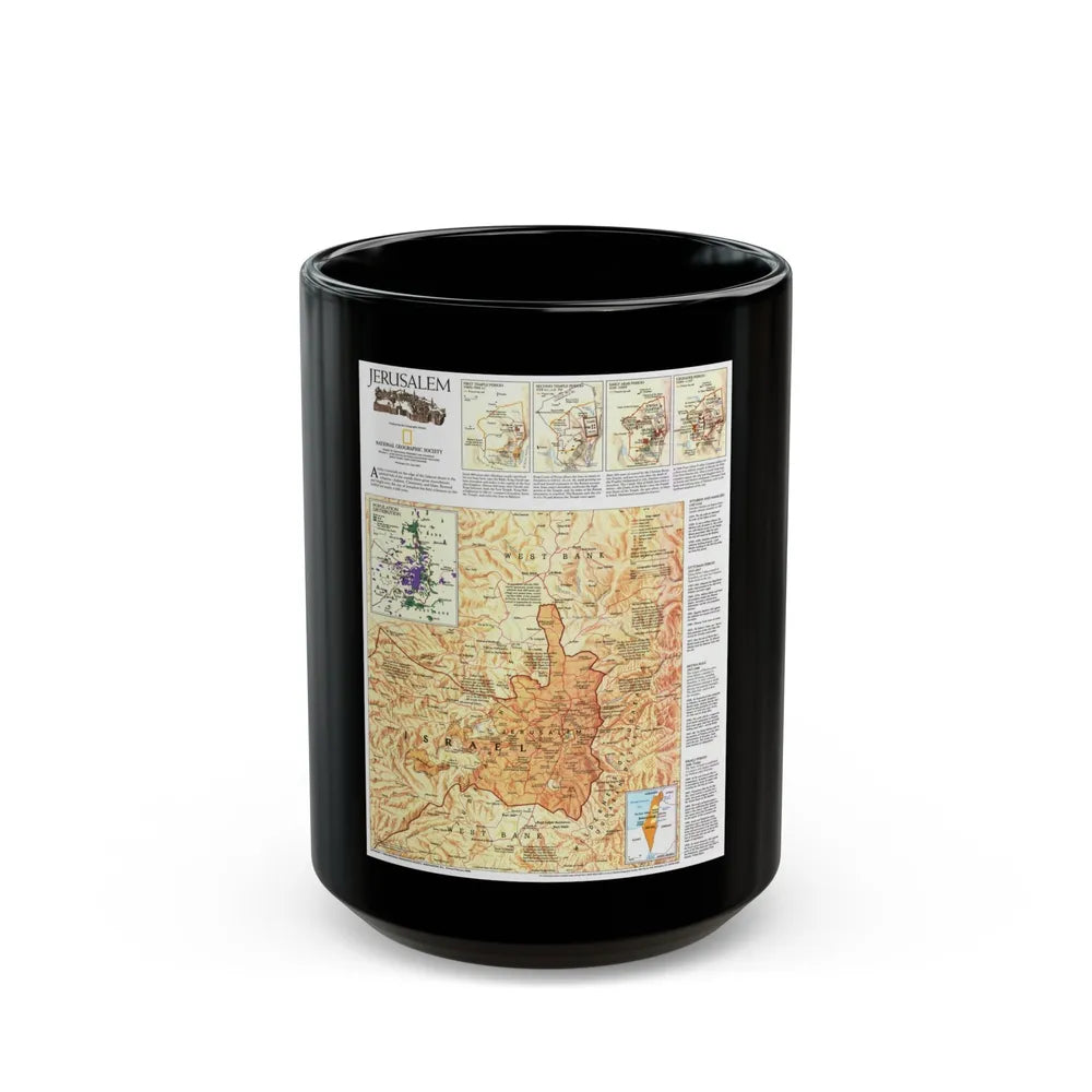 Jerusalem (1996) (Map) Black Coffee Mug-15oz-Go Mug Yourself