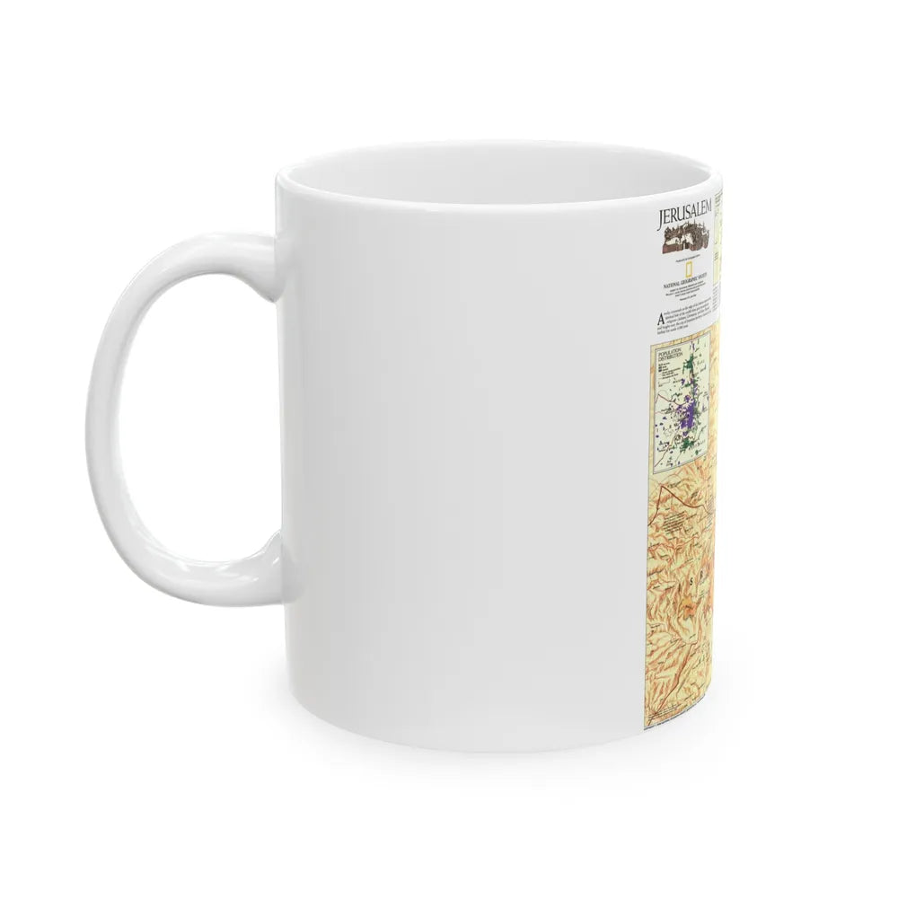 Jerusalem (1996) (Map) White Coffee Mug-Go Mug Yourself