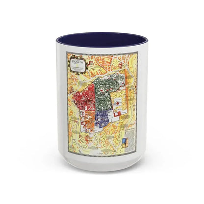 Jerusalem- The Old City (1996) (Map) Accent Coffee Mug 15oz Navy - Go Mug Yourself