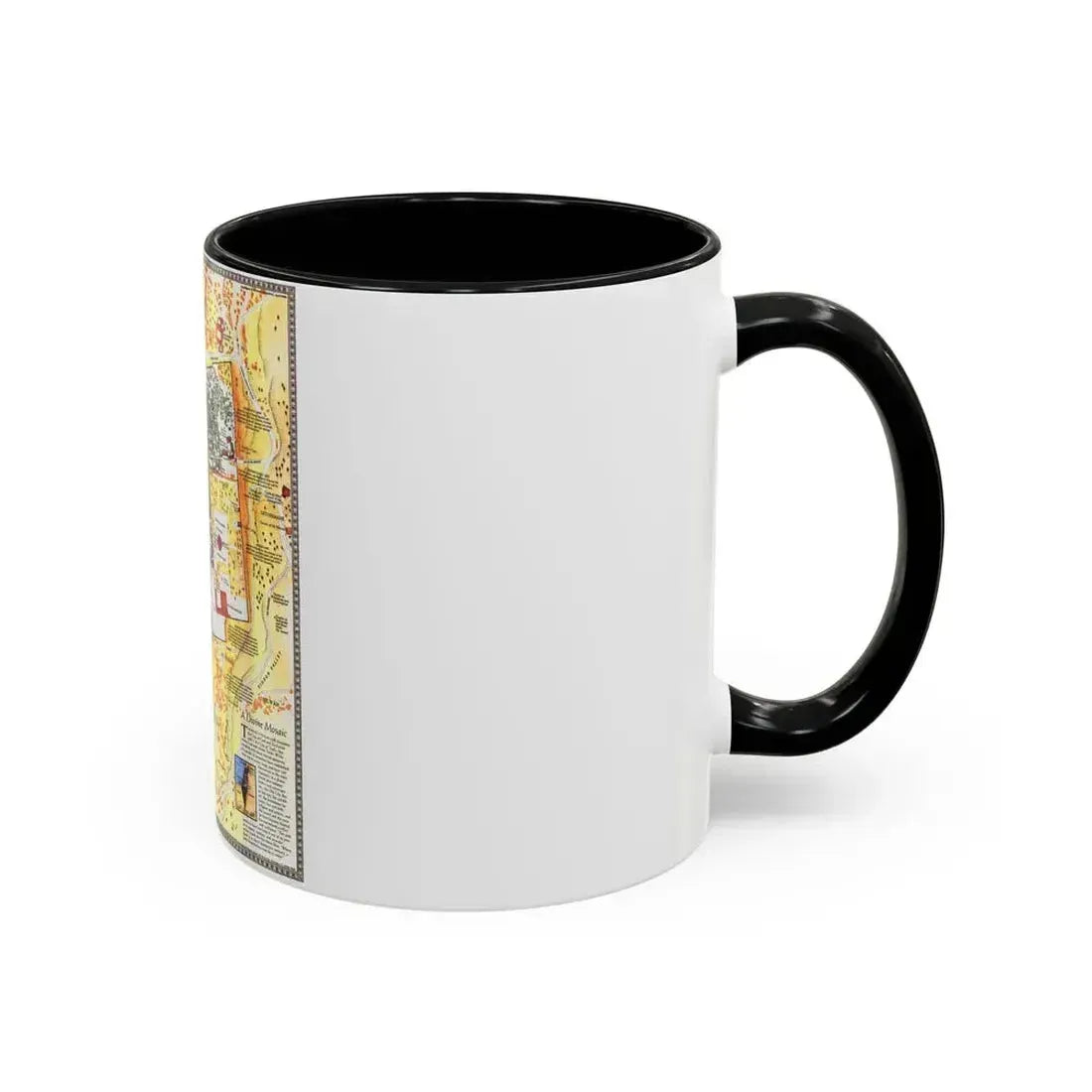 Jerusalem- The Old City (1996) (Map) Accent Coffee Mug - Go Mug Yourself