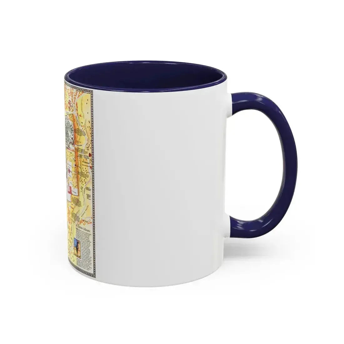 Jerusalem- The Old City (1996) (Map) Accent Coffee Mug - Go Mug Yourself