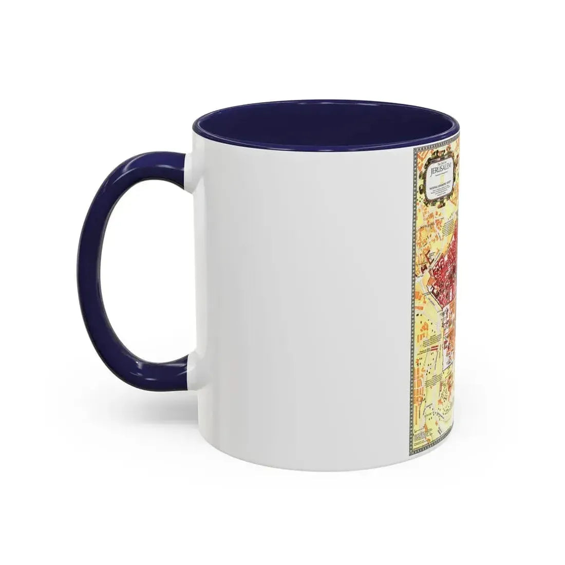 Jerusalem- The Old City (1996) (Map) Accent Coffee Mug - Go Mug Yourself