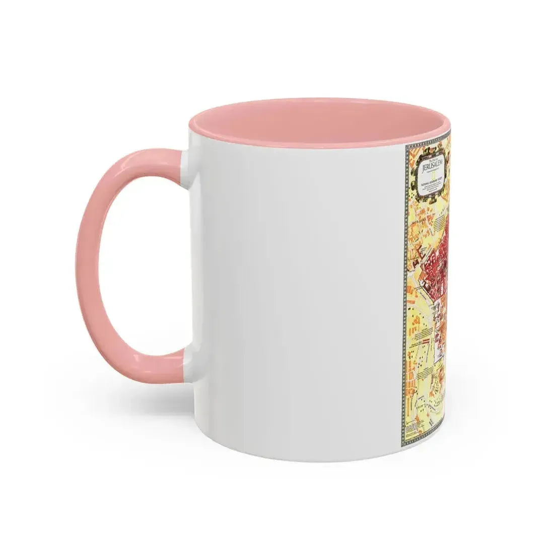 Jerusalem- The Old City (1996) (Map) Accent Coffee Mug - Go Mug Yourself