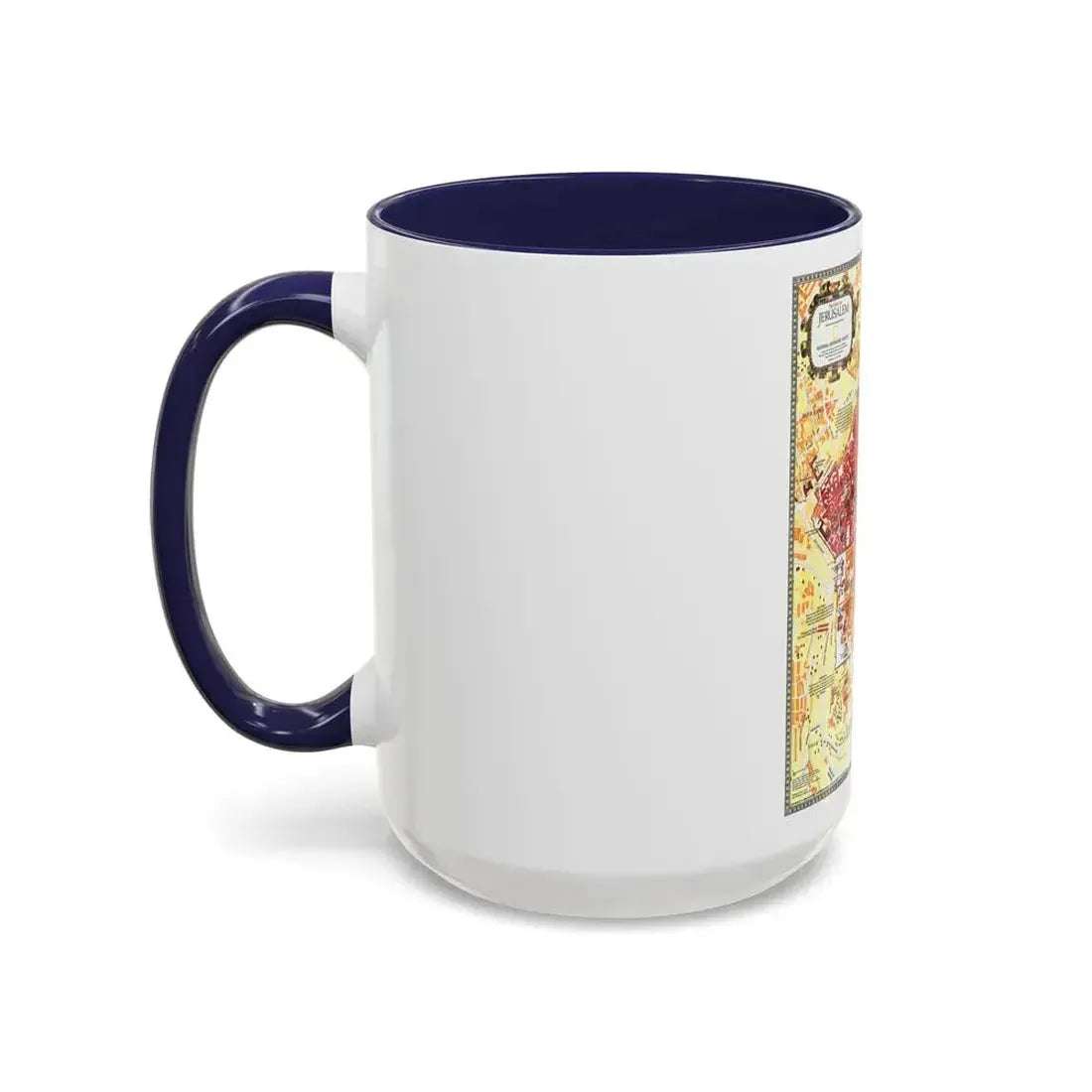 Jerusalem- The Old City (1996) (Map) Accent Coffee Mug - Go Mug Yourself