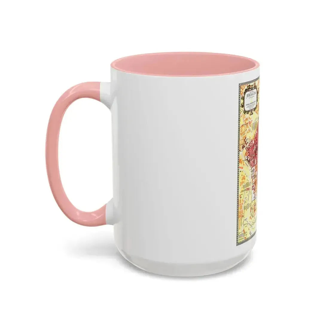 Jerusalem- The Old City (1996) (Map) Accent Coffee Mug - Go Mug Yourself