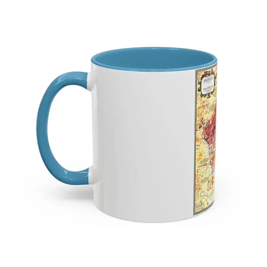 Jerusalem- The Old City (1996) (Map) Accent Coffee Mug - Go Mug Yourself