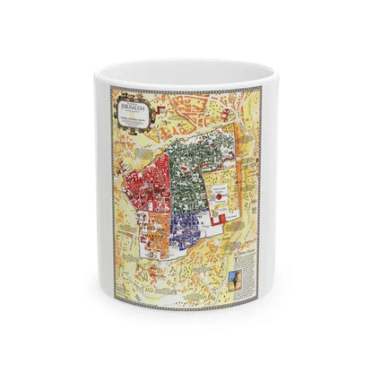 Jerusalem- The Old City (1996) (Map) White Coffee Mug 11oz - Go Mug Yourself