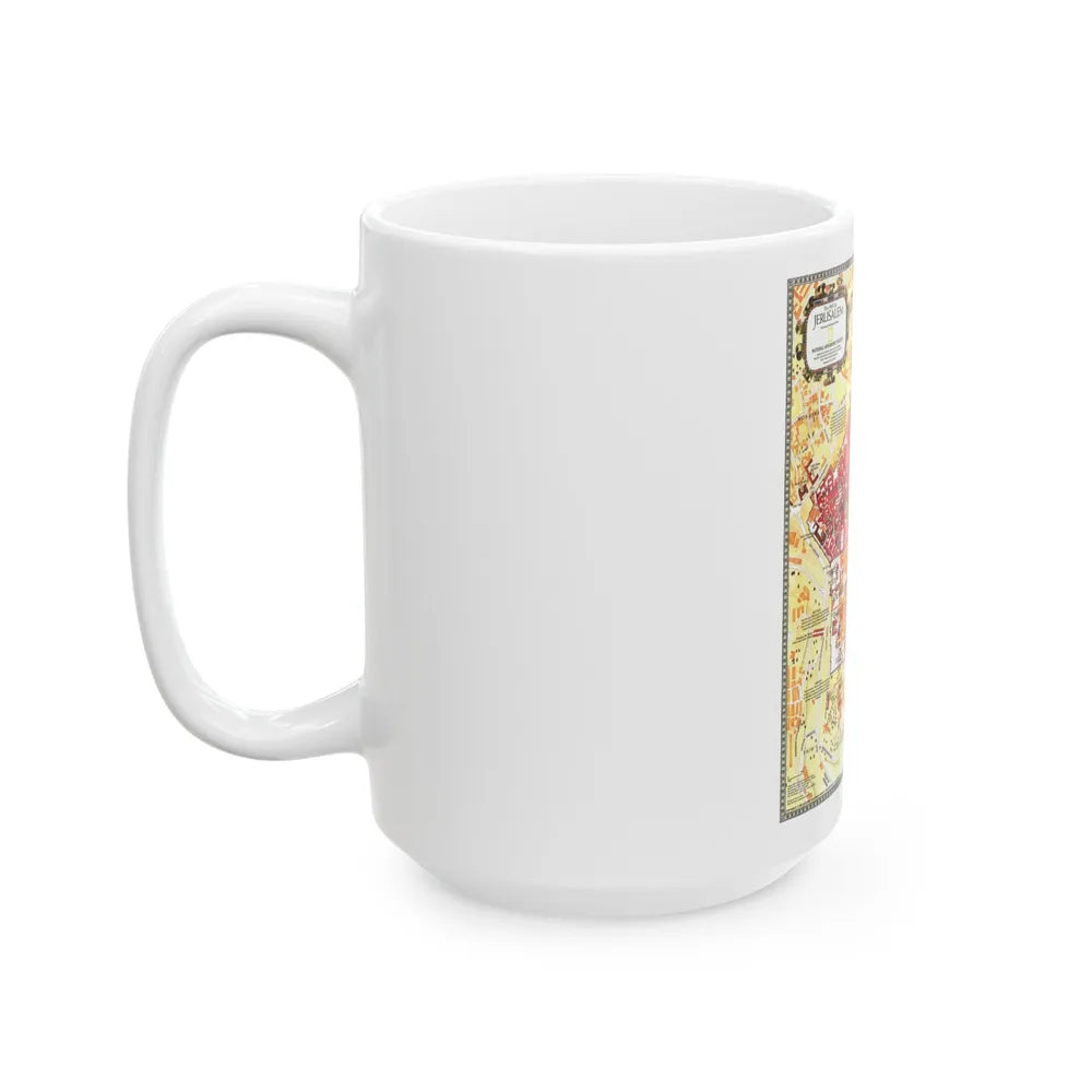 Jerusalem- The Old City (1996) (Map) White Coffee Mug-Go Mug Yourself