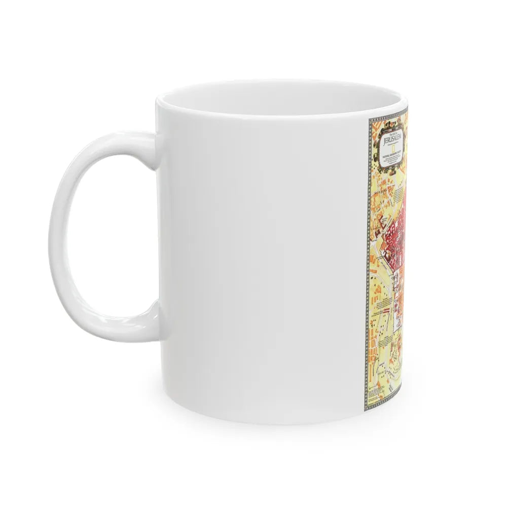 Jerusalem- The Old City (1996) (Map) White Coffee Mug-Go Mug Yourself