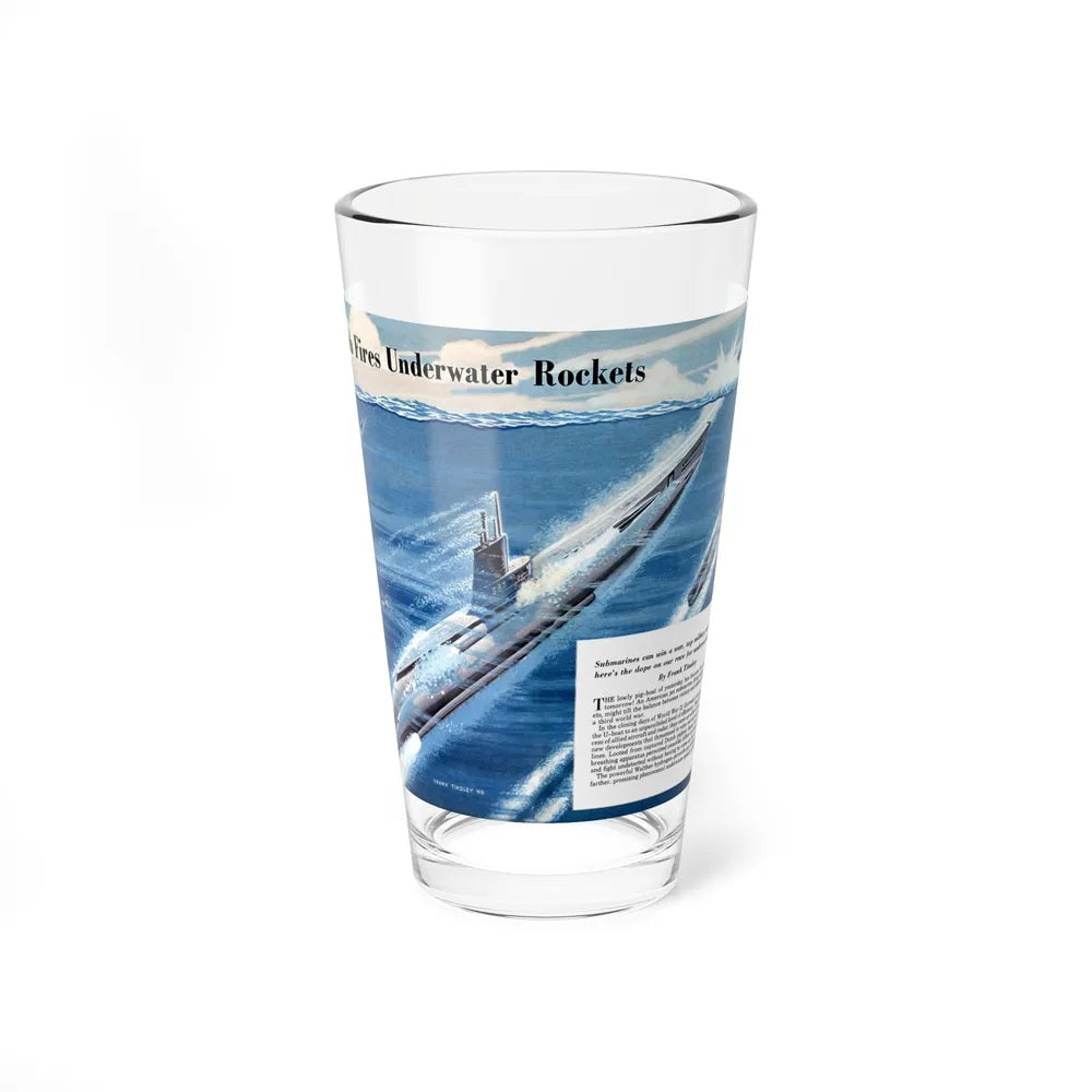 Jet Sub Fires Underwater Rockets, 1949 - Pint Glass 16oz-16oz-Go Mug Yourself