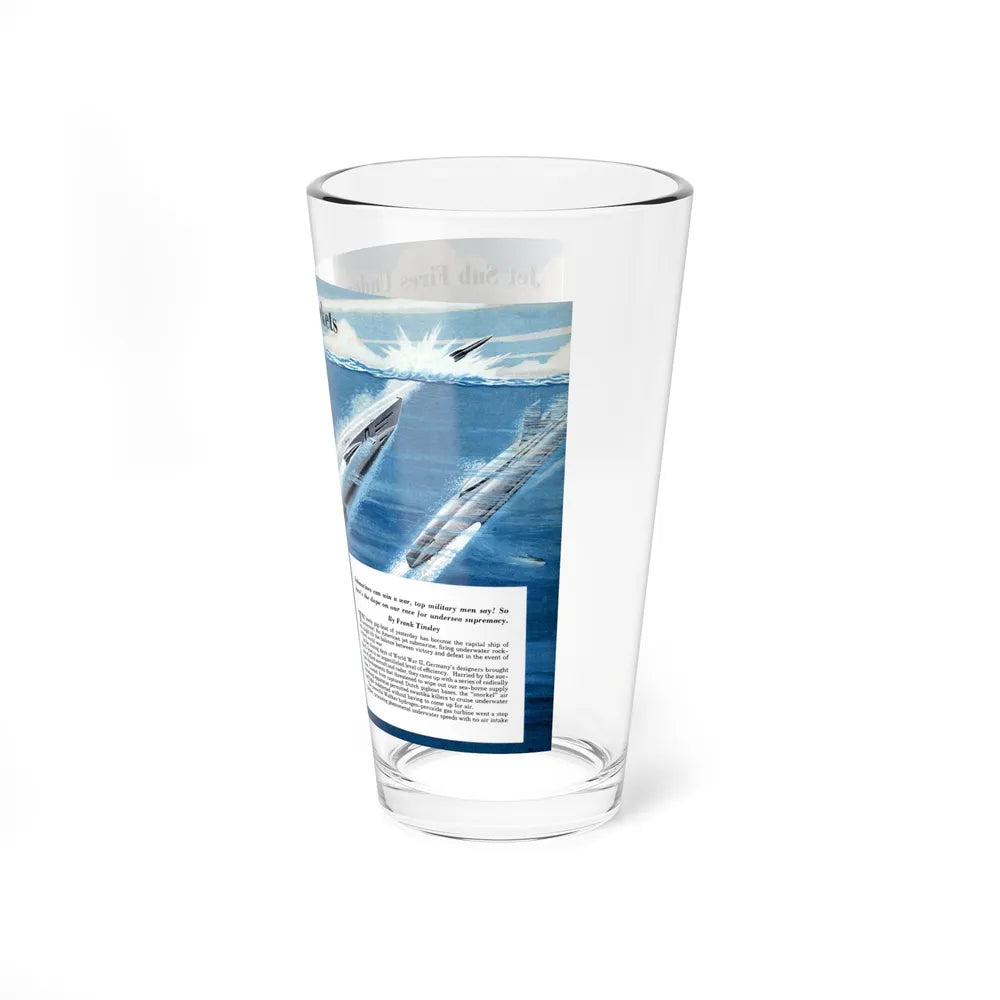 Jet Sub Fires Underwater Rockets, 1949 - Pint Glass 16oz-Go Mug Yourself