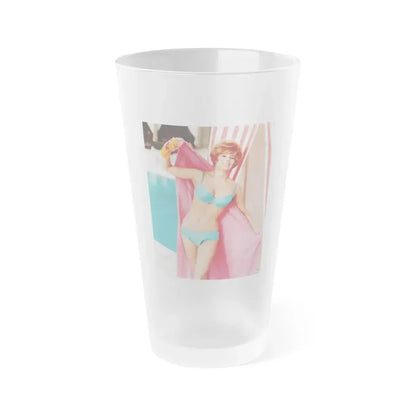 Jill St. John #08 (Vintage Female Icon) Frosted Pint Glass 16oz 16oz Frosted - Go Mug Yourself