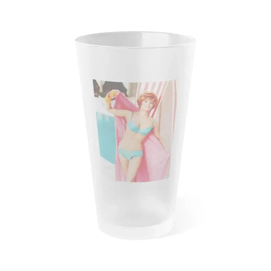 Jill St. John #08 (Vintage Female Icon) Frosted Pint Glass 16oz 16oz Frosted - Go Mug Yourself