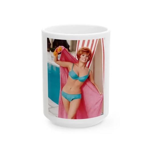 Jill St. John #08 (Vintage Female Icon) White Coffee Mug 15oz - Go Mug Yourself