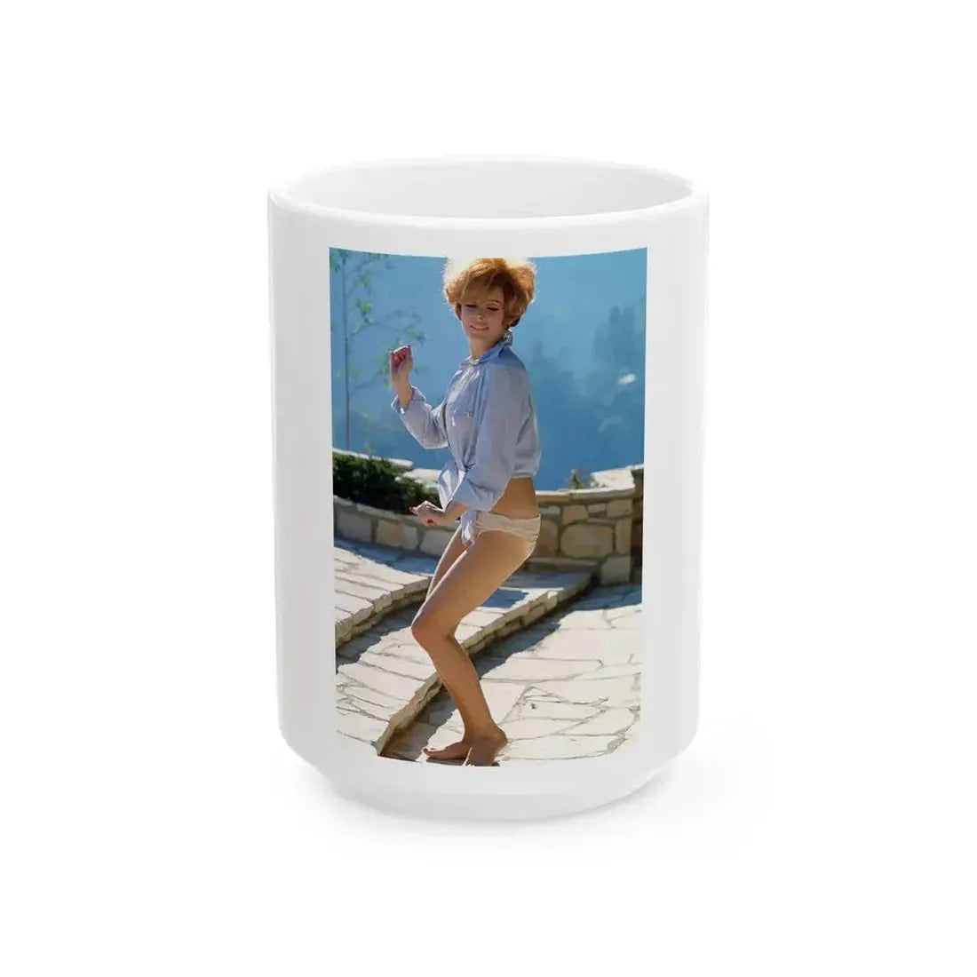 Jill St. John #200 (Vintage Female Icon) White Coffee Mug 15oz - Go Mug Yourself