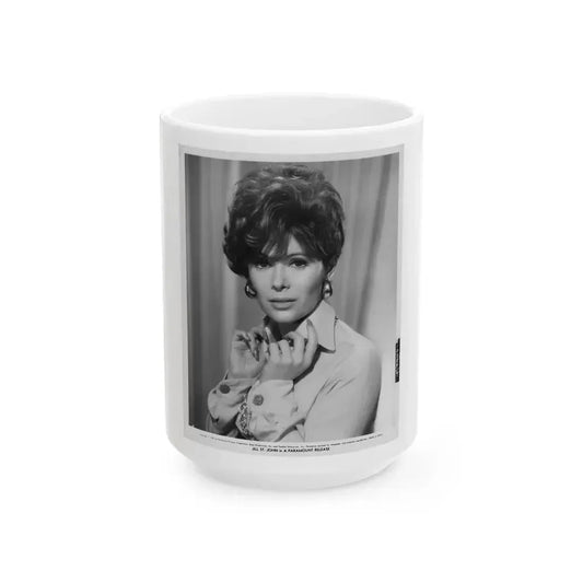 Jill St. John #209 (Vintage Female Icon) White Coffee Mug 15oz - Go Mug Yourself