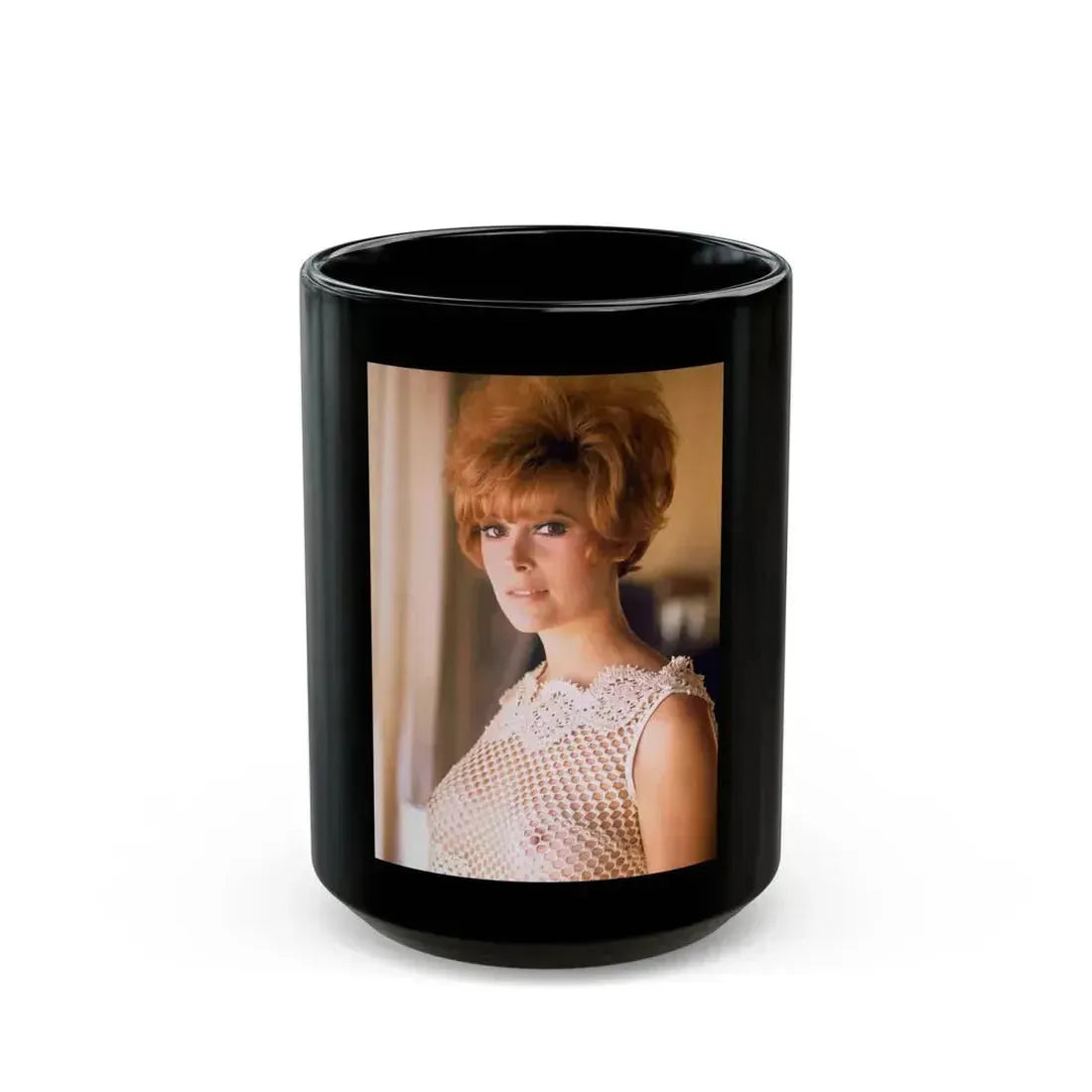 Jill St. John #221 - See through top (Vintage Female Icon) Black Coffee Mug 15oz - Go Mug Yourself