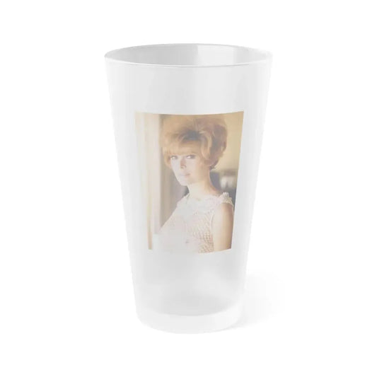 Jill St. John #221 - See through top (Vintage Female Icon) Frosted Pint Glass 16oz 16oz Frosted - Go Mug Yourself