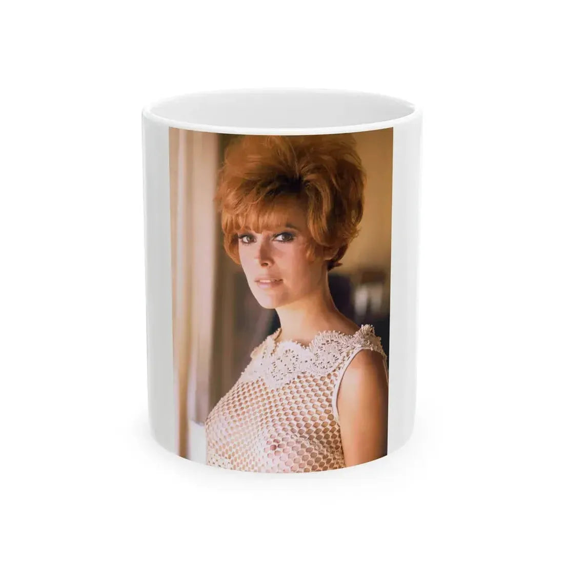 Jill St. John #221 - See through top (Vintage Female Icon) White Coffee Mug 11oz - Go Mug Yourself