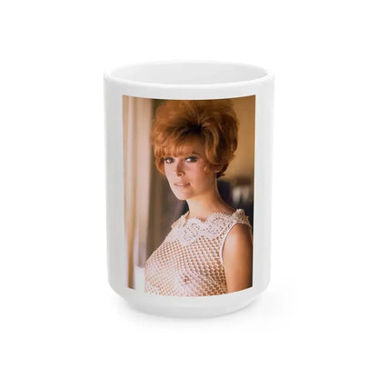 Jill St. John #221 - See through top (Vintage Female Icon) White Coffee Mug 15oz - Go Mug Yourself