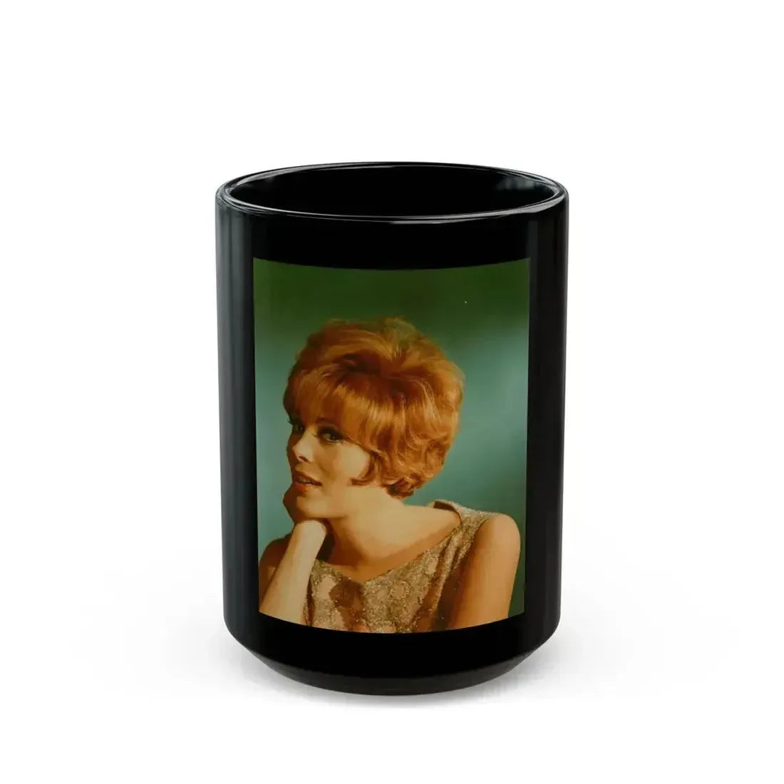 Jill St. John #222 (Vintage Female Icon) Black Coffee Mug 15oz - Go Mug Yourself
