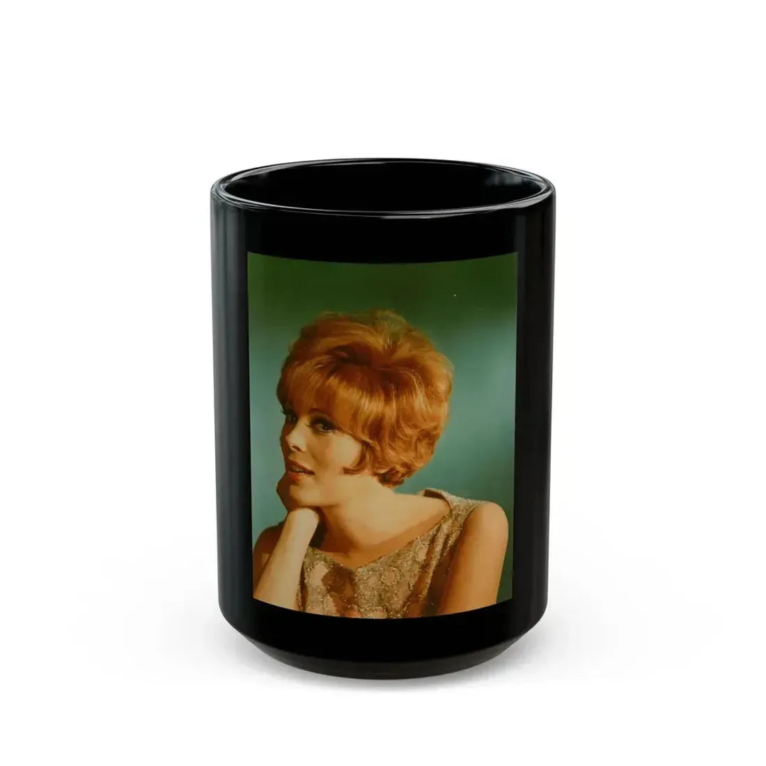 Jill St. John #222 (Vintage Female Icon) Black Coffee Mug 15oz - Go Mug Yourself