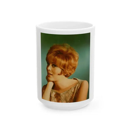 Jill St. John #222 (Vintage Female Icon) White Coffee Mug 15oz - Go Mug Yourself