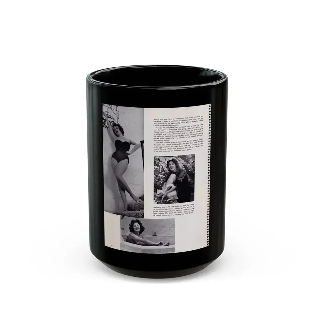Jill St. John #232 (Vintage Female Icon) Black Coffee Mug 15oz - Go Mug Yourself