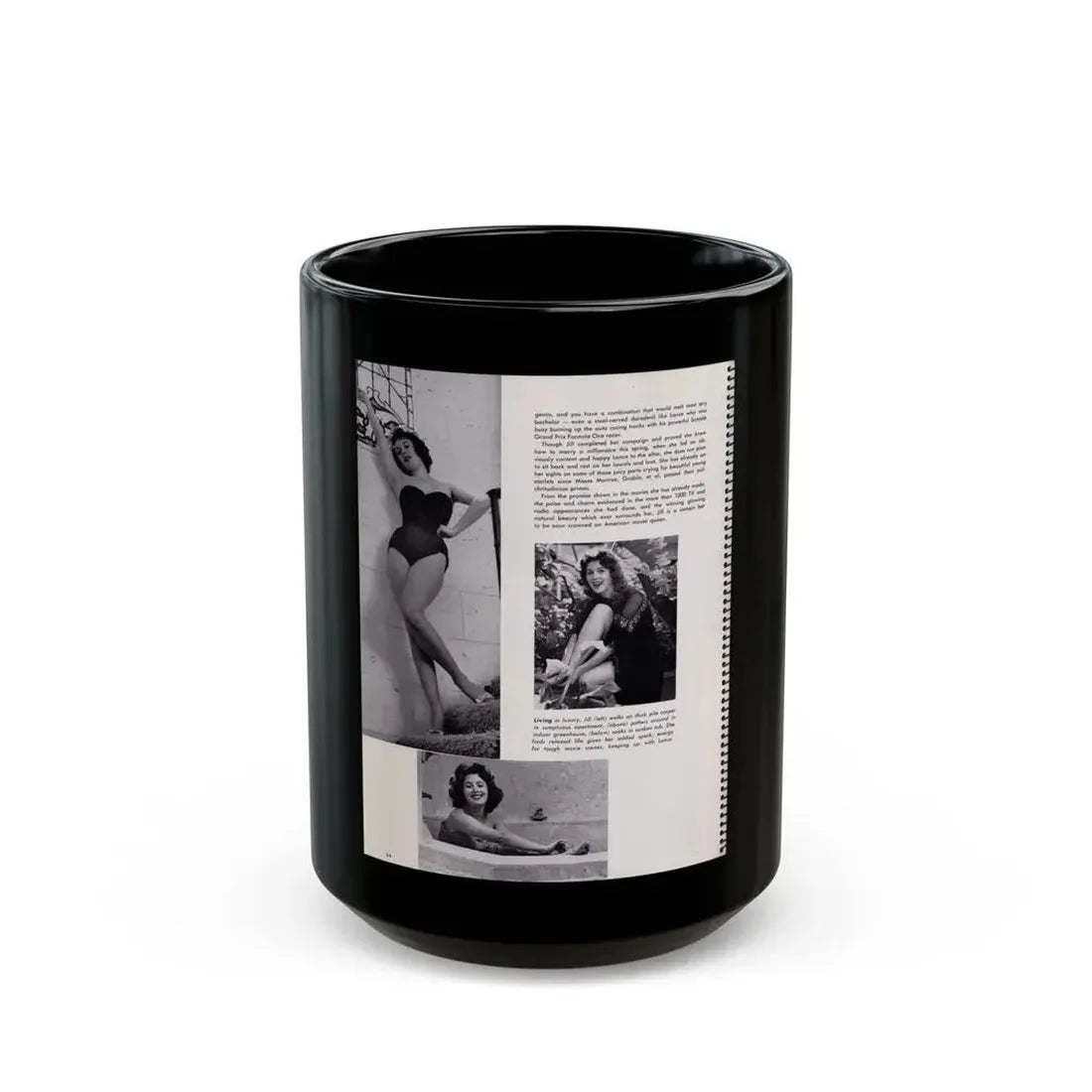Jill St. John #232 (Vintage Female Icon) Black Coffee Mug 15oz - Go Mug Yourself