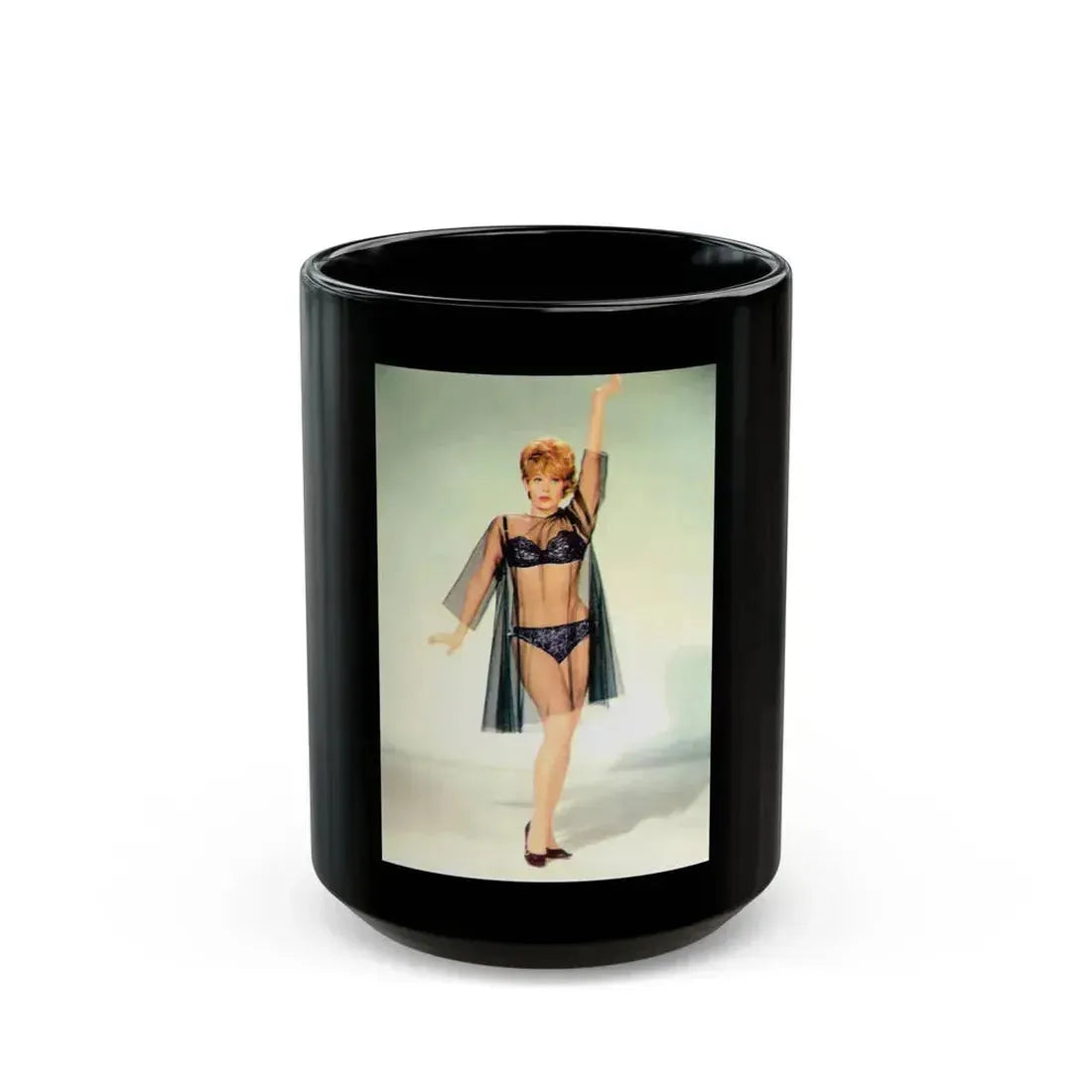 Jill St. John #252 (Vintage Female Icon) Black Coffee Mug 15oz - Go Mug Yourself