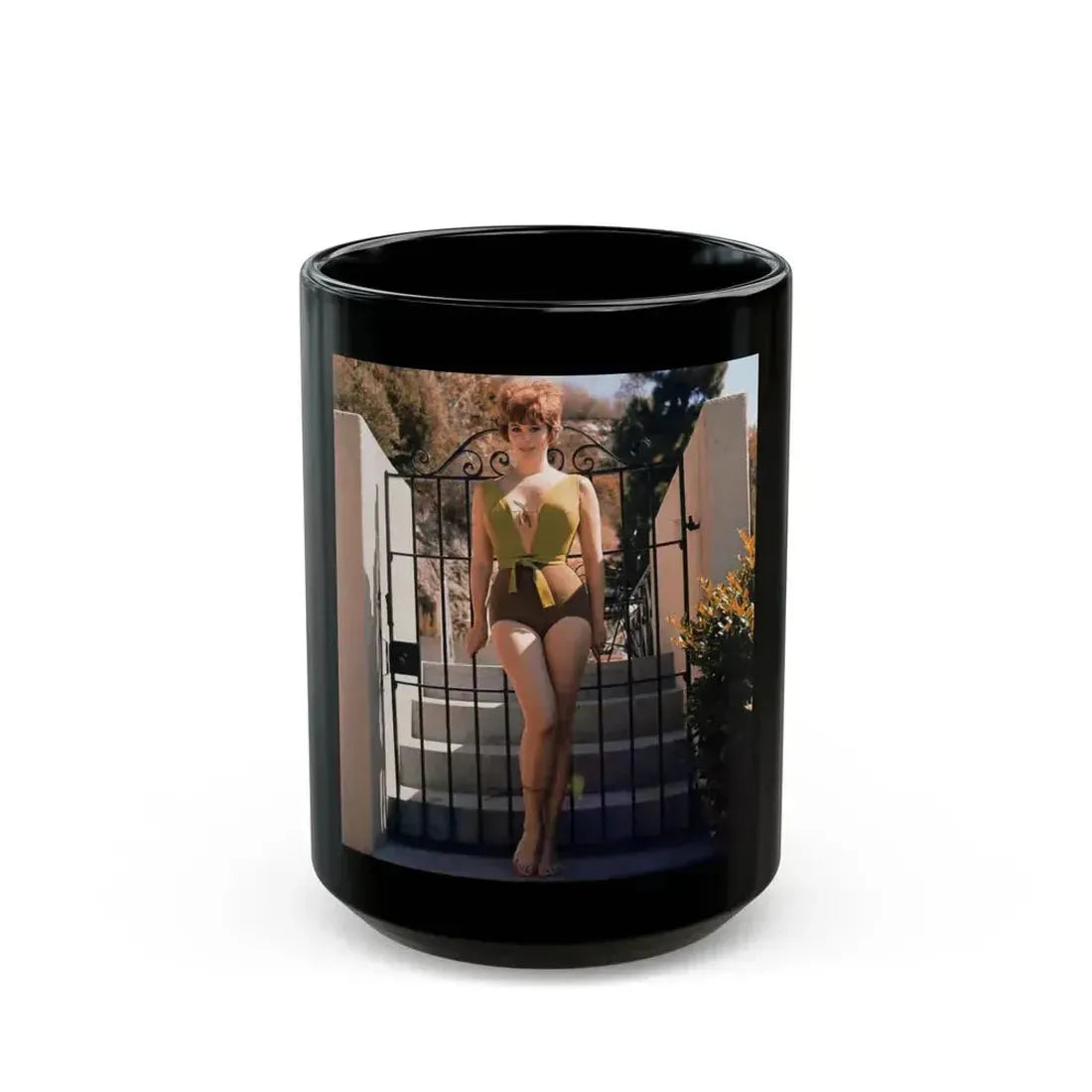 Jill St. John #261 (Vintage Female Icon) Black Coffee Mug 15oz - Go Mug Yourself