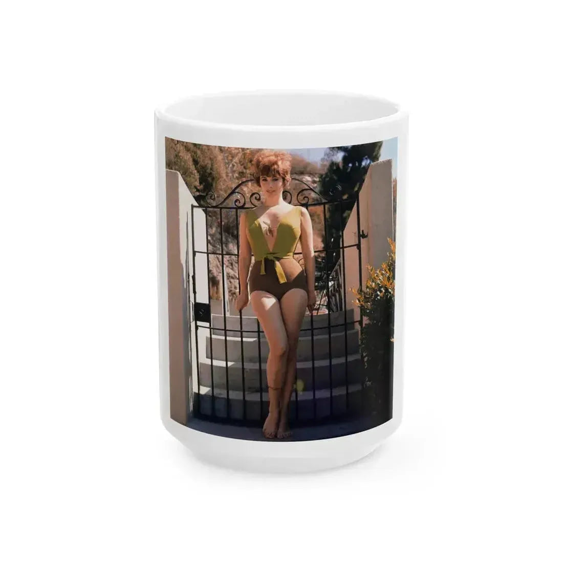 Jill St. John #261 (Vintage Female Icon) White Coffee Mug 15oz - Go Mug Yourself