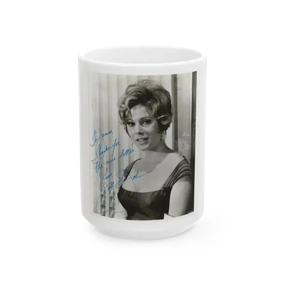Jill St. John #274 (Vintage Female Icon) White Coffee Mug 15oz - Go Mug Yourself