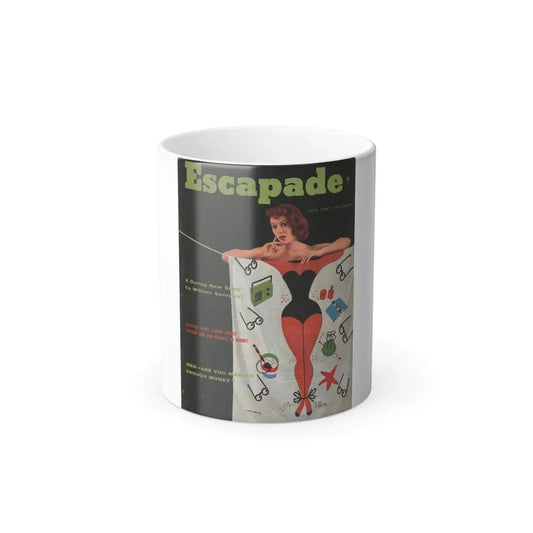 Jill St. John #302 - Escapade Mag. July '57 - Jill on Cover in Color (Vintage Female Icon) Color Changing Coffee Mug 11oz - Go Mug Yourself