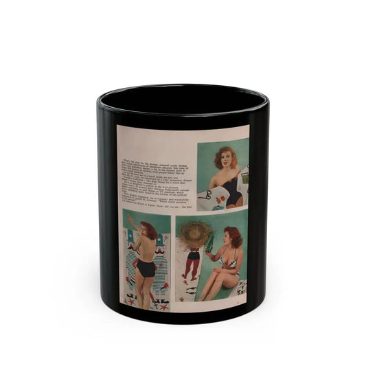 Jill St. John #304 - Escapade Mag. July '57 - 3 Color Photo & Short Article (Vintage Female Icon) Black Coffee Mug 11oz - Go Mug Yourself