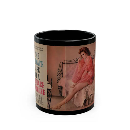 Jill St. John #308 - 10.5x16.5 1959 Magazine Color Centerfold (Vintage Female Icon) Black Coffee Mug 11oz - Go Mug Yourself