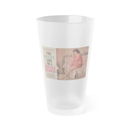 Jill St. John #308 - 10.5x16.5 1959 Magazine Color Centerfold (Vintage Female Icon) Frosted Pint Glass 16oz 16oz Frosted - Go Mug Yourself