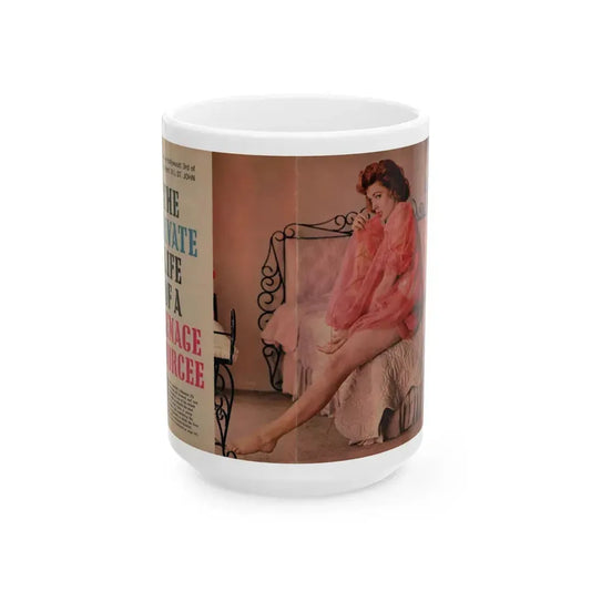 Jill St. John #308 - 10.5x16.5 1959 Magazine Color Centerfold (Vintage Female Icon) White Coffee Mug 15oz - Go Mug Yourself