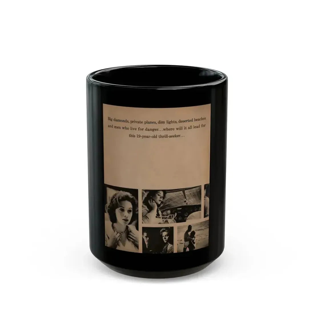 Jill St. John #308 - 1959 Magazine Page 1 B&W Portrait & a few others (Vintage Female Icon) Black Coffee Mug 15oz - Go Mug Yourself