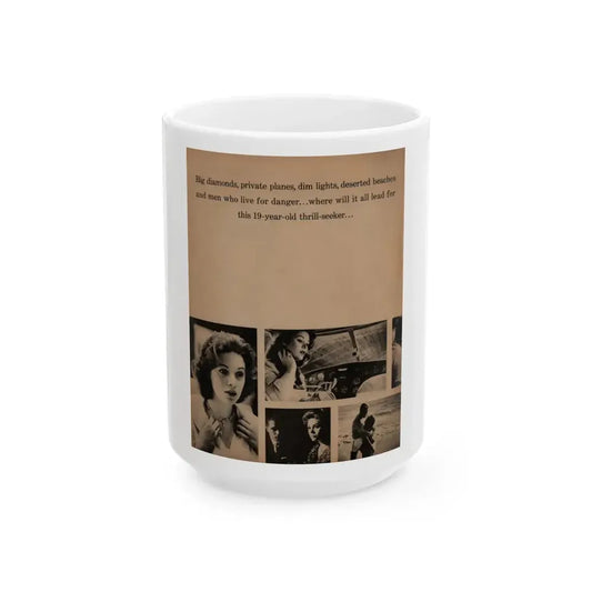Jill St. John #308 - 1959 Magazine Page 1 B&W Portrait & a few others (Vintage Female Icon) White Coffee Mug 15oz - Go Mug Yourself